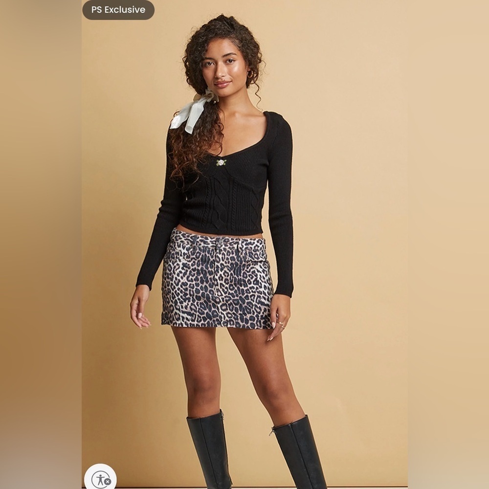 Beverly and Beck Krystal Cable Knit Sweater Top